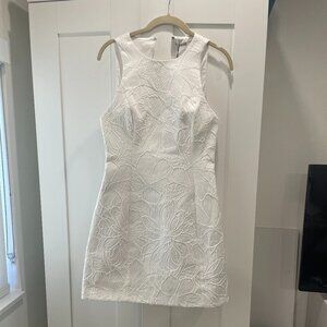 White Mini Dress from Alice and Olivia Flower Pattern